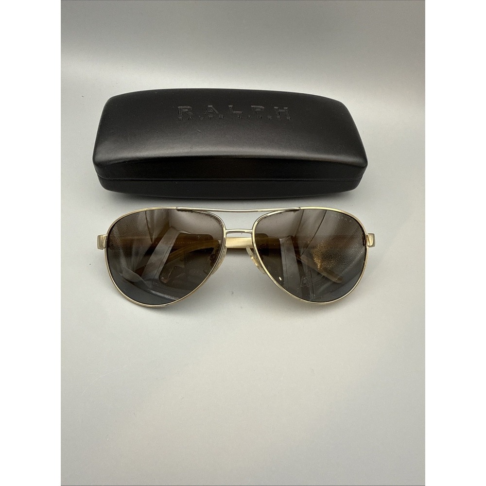 RALPH LAUREN AUTHENTIC RA 4004 101 GOLD/CREAM AUTHENTIC SUNGLASSES 59-13 & Case